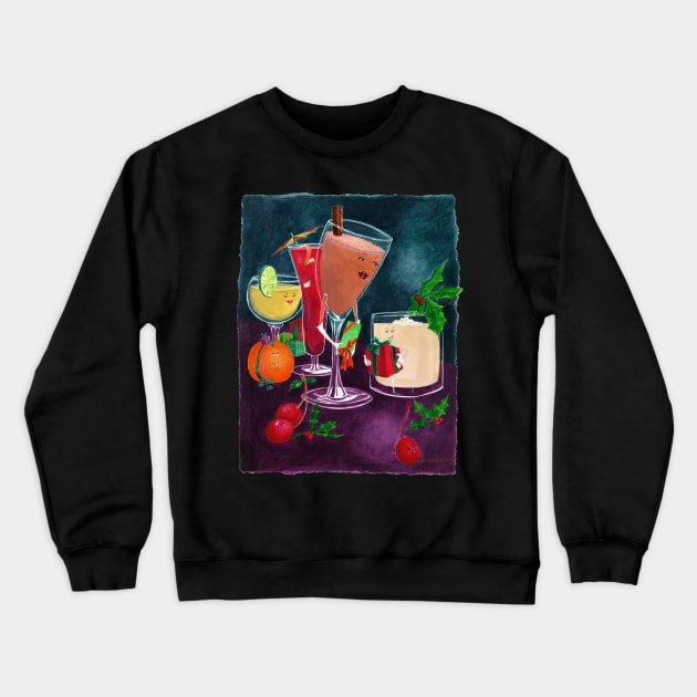 Festive Drinks Crewneck Sweatshirt by moonfreakformula